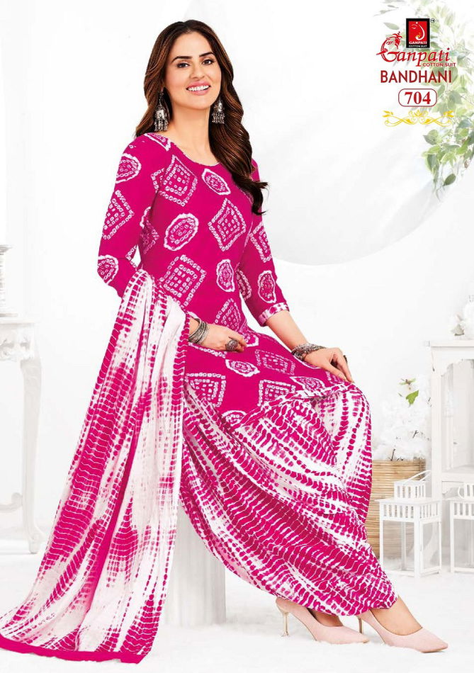 Bandhani Vol 7 By Ganpati Bandhani Printed Cotton Readymade Dress  Orders In India